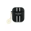 Guess GUA2P4RPSK AirPods 1/2 Cover Black 4G Printed Stripes Charm