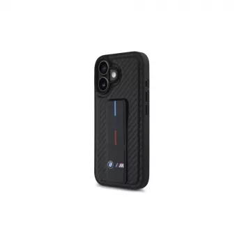 BMW BMHCP16SGSPCCK M Grip Stand Smooth and Carbon Hardcase für iPhone 16 6.1 – Schwarz