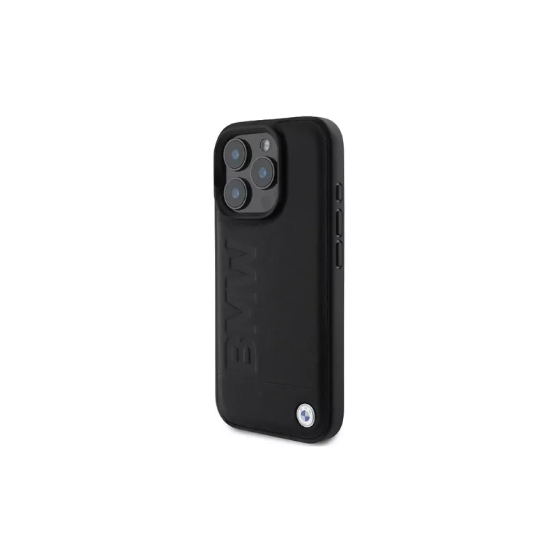 BMW Signature Collection Hardcase für Apple iPhone 16 Pro Max 6,9 inch Echtes Leder Schwarz Heißprägung MagSafe