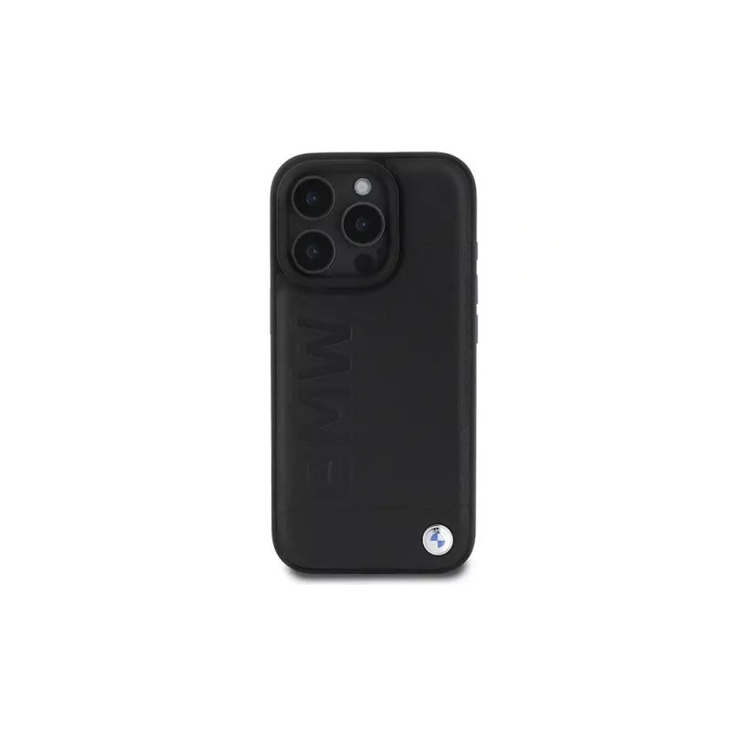 BMW Signature Collection Hardcase für Apple iPhone 16 Pro Max 6,9 inch Echtes Leder Schwarz Heißprägung MagSafe
