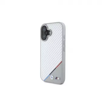 BMW M Carbon Tricolor Line Hardcase für iPhone 16 6,1 inch - Grau MagSafe