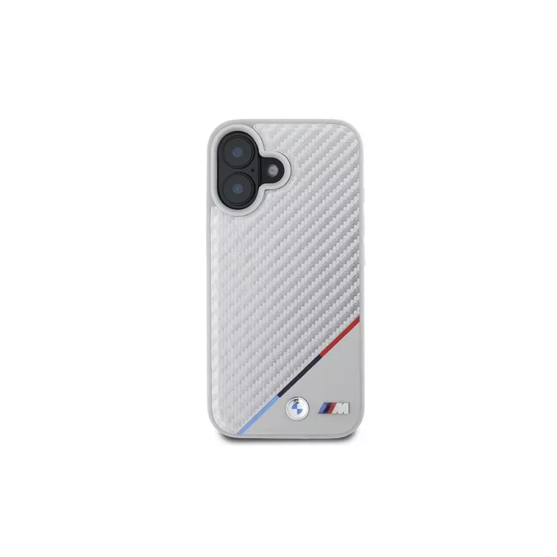 BMW M Carbon Tricolor Line Hardcase für iPhone 16 6,1 inch - Grau MagSafe