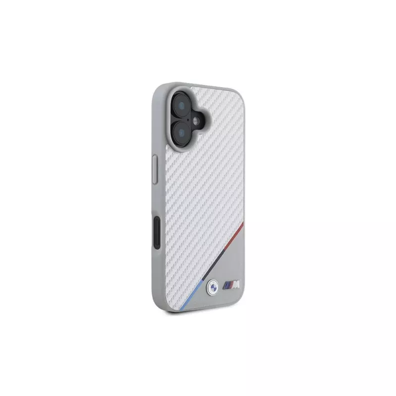 BMW M Carbon Tricolor Line Hardcase für iPhone 16 6,1 inch - Grau MagSafe