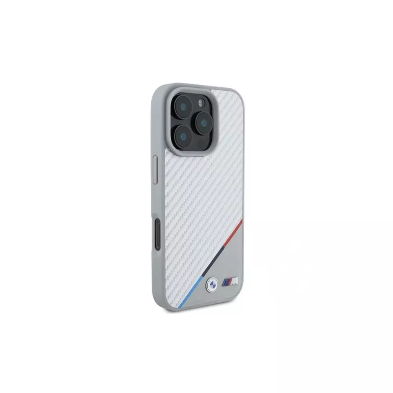 BMW M Carbon Tricolor Line Hardcase für iPhone 16 Pro 6,3 inch Grau MagSafe