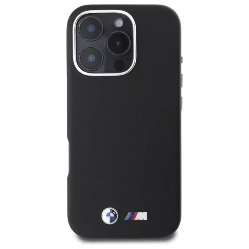 BMW M Smooth Full Wrapped Metal Hard Case für Apple iPhone 16 Pro Max 6,9 inch Schwarz