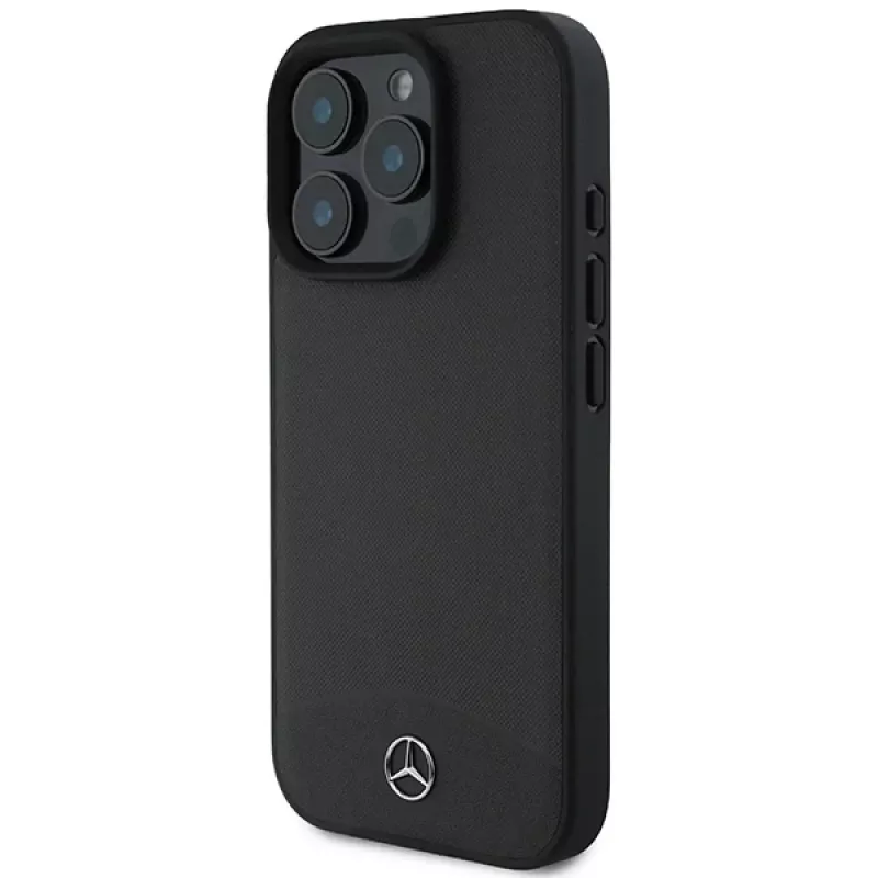 Mercedes-Benz MEHMP16X23RBARK iPhone 16 Pro Max 6,9 inch Black Hardcase Textured and Plain Leather MagSafe