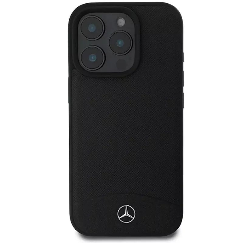 Mercedes-Benz MEHMP16X23RBARK iPhone 16 Pro Max 6,9 inch Black Hardcase Textured and Plain Leather MagSafe