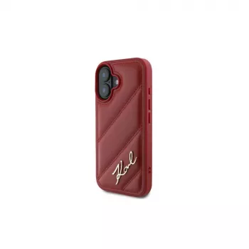 Karl Lagerfeld Quilted Signature Case für iPhone 16, Rot