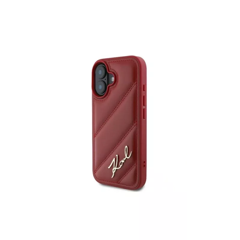 Karl Lagerfeld Quilted Signature Case für iPhone 16, Rot