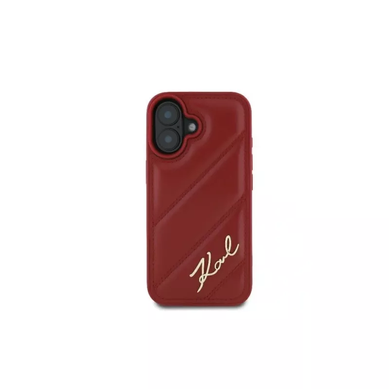 Karl Lagerfeld Quilted Signature Case für iPhone 16, Rot