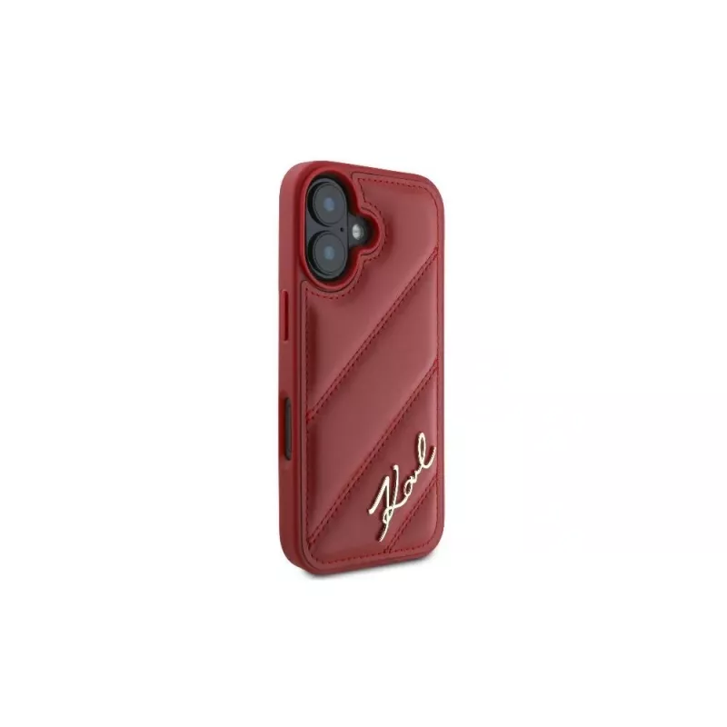 Karl Lagerfeld Quilted Signature Case für iPhone 16, Rot