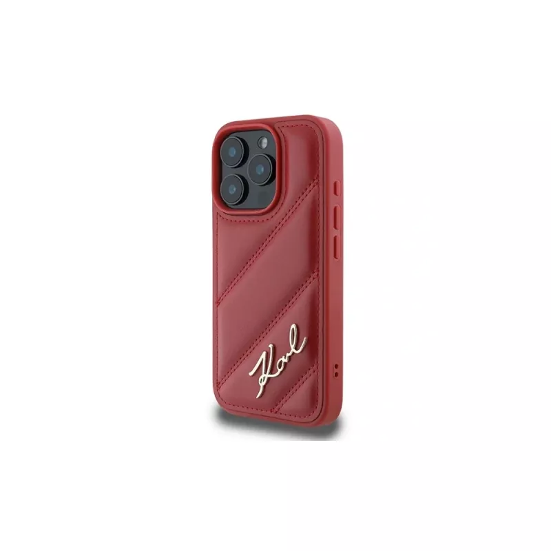 Karl Lagerfeld Quilted Signature Case für Apple iPhone 16 Pro (Rot)