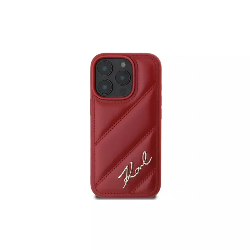 Karl Lagerfeld Quilted Signature Case für Apple iPhone 16 Pro (Rot)