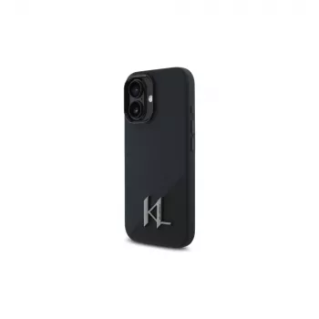 Karl Lagerfeld Shadow Metal Initial Hardcase für Apple iPhone 16 6,1 Zoll - Schwarz