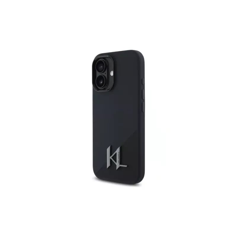 Karl Lagerfeld Shadow Metal Initial Hardcase für Apple iPhone 16 6,1 Zoll - Schwarz