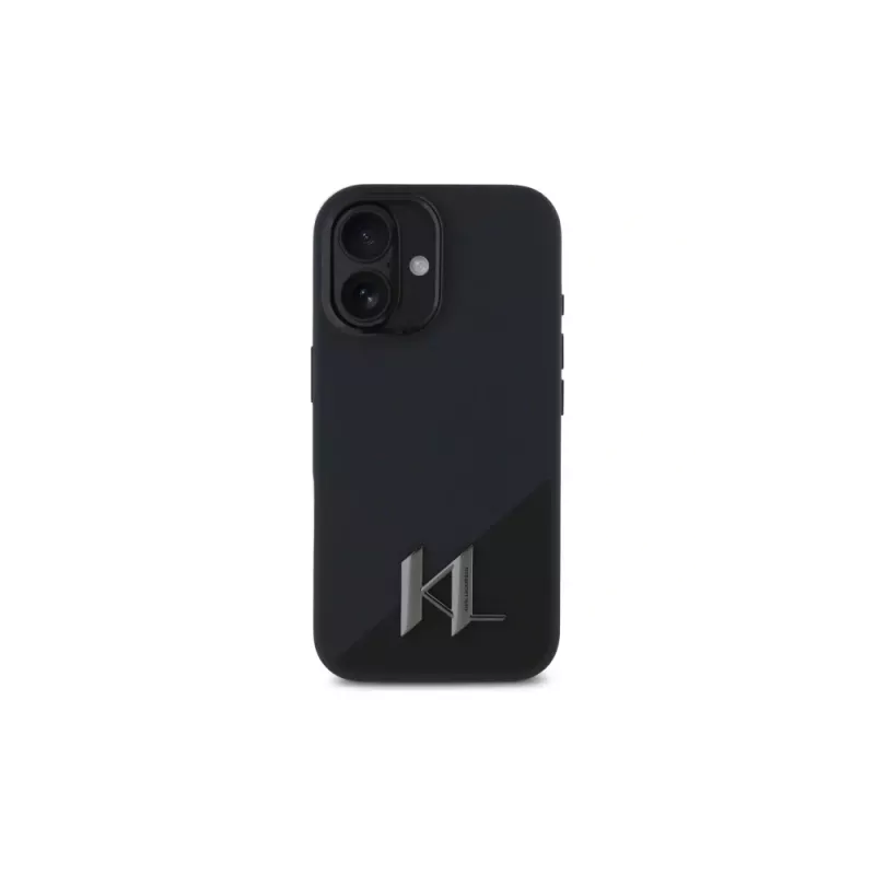 Karl Lagerfeld Shadow Metal Initial Hardcase für Apple iPhone 16 6,1 Zoll - Schwarz