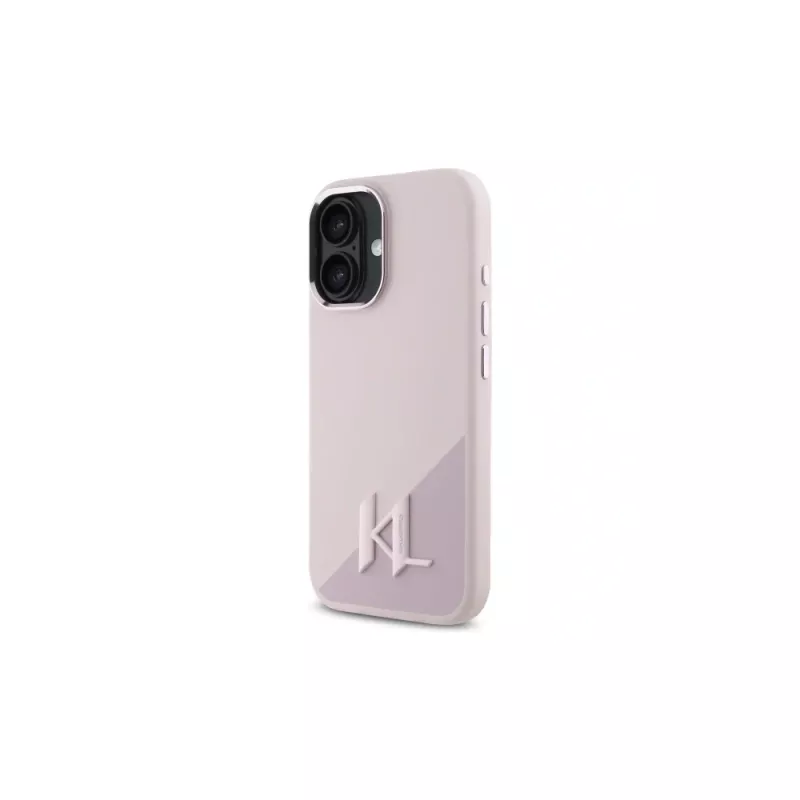 Karl Lagerfeld Shadow Metal Initial MagSafe Hard Case für Apple iPhone 16 6,1 inch - Pink
