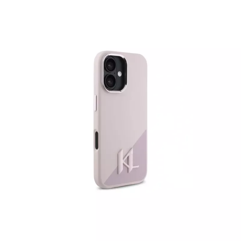 Karl Lagerfeld Shadow Metal Initial MagSafe Hard Case für Apple iPhone 16 6,1 inch - Pink