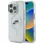 Karl Lagerfeld KLHMP16LHLSKCH Hardcase IML Metal Karl & Choupette Head MagSafe für Apple iPhone 16 Pro, Weiß
