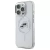 Karl Lagerfeld KLHMP16LHLSKCH Hardcase IML Metal Karl & Choupette Head MagSafe für Apple iPhone 16 Pro, Weiß