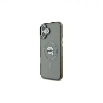 Karl Lagerfeld KLHMP16MHLSKIK iPhone 16 Plus 6,7 inch Hardcase IML Metal Karl Head MagSafe Schwarz