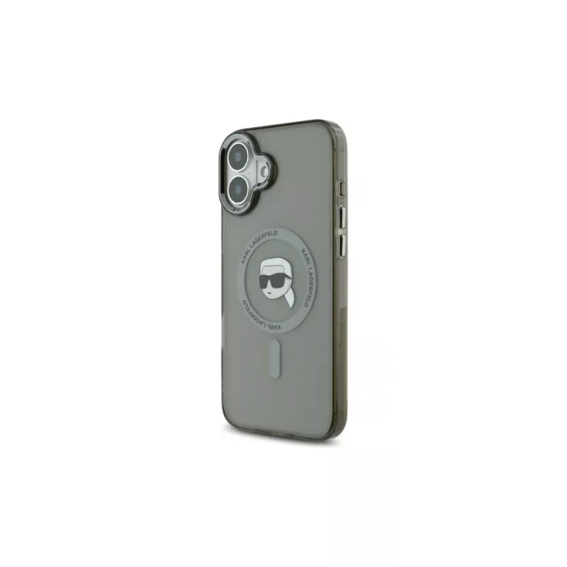 Karl Lagerfeld KLHMP16MHLSKIK iPhone 16 Plus 6,7 inch Hardcase IML Metal Karl Head MagSafe Schwarz