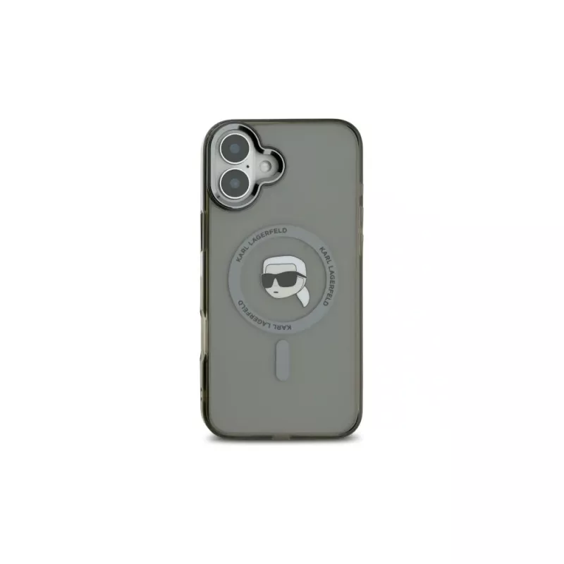 Karl Lagerfeld KLHMP16MHLSKIK iPhone 16 Plus 6,7 inch Hardcase IML Metal Karl Head MagSafe Schwarz