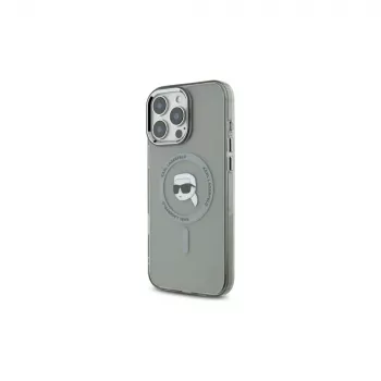 Karl Lagerfeld KLHMP16LHLSKIK Hardcase IML Metal Karl Head MagSafe für Apple iPhone 16 Pro 6,3 inch Schwarz