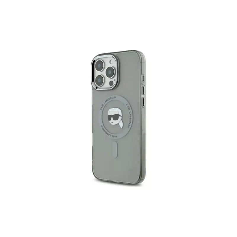 Karl Lagerfeld KLHMP16XHLSKIK iPhone 16 Pro Max 6.9 Black Hardcase IML Metal Karl Head MagSafe
