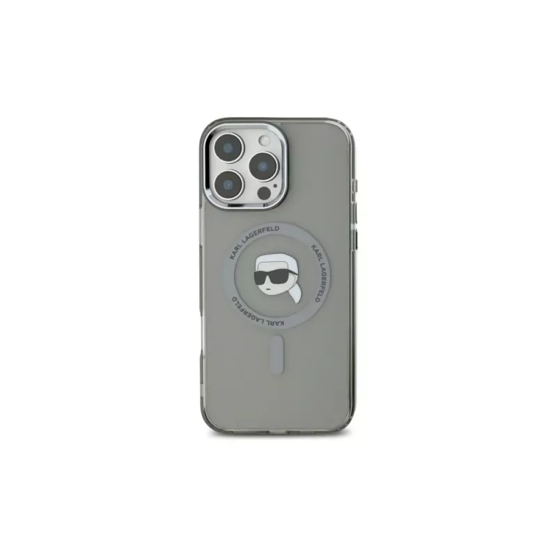 Karl Lagerfeld KLHMP16XHLSKIK iPhone 16 Pro Max 6.9 Black Hardcase IML Metal Karl Head MagSafe