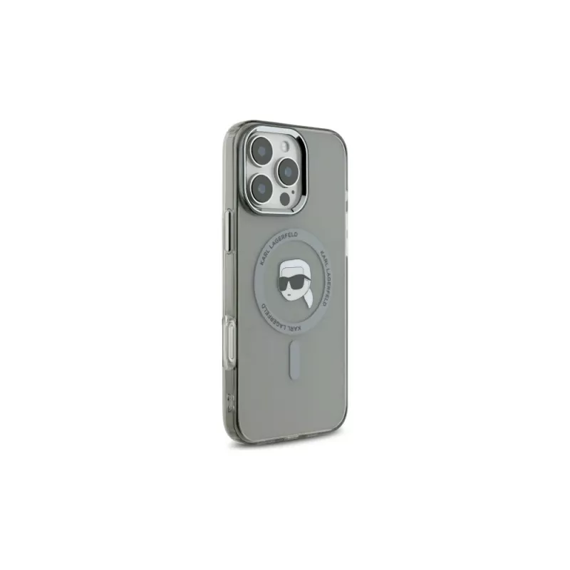 Karl Lagerfeld KLHMP16XHLSKIK iPhone 16 Pro Max 6.9 Black Hardcase IML Metal Karl Head MagSafe
