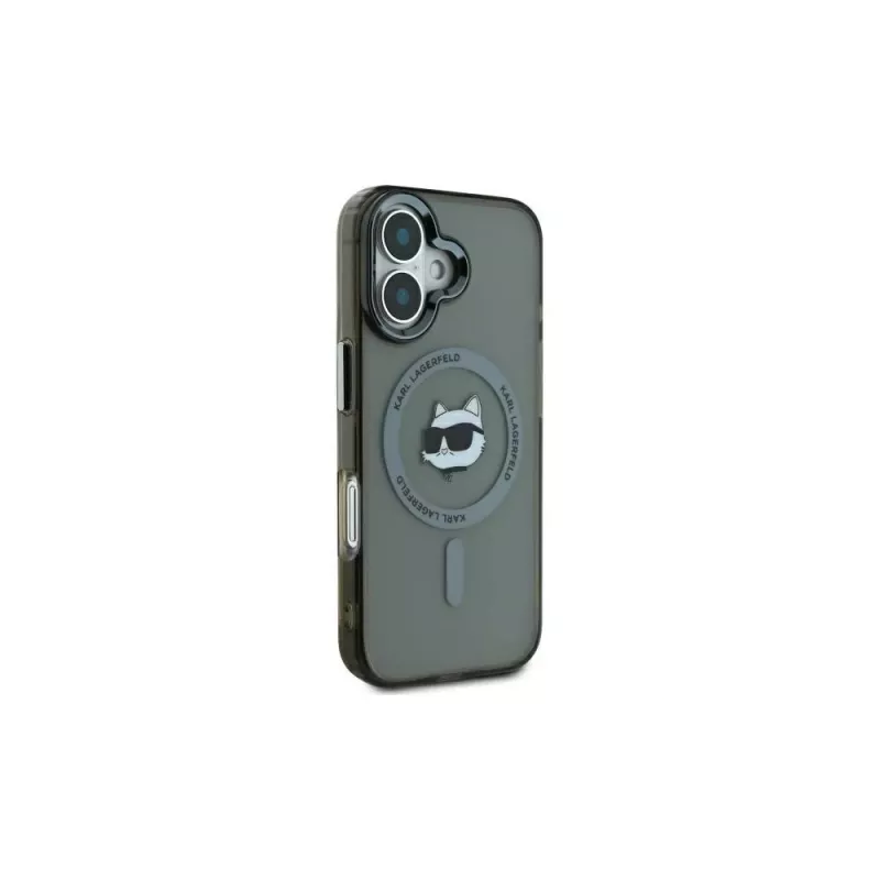 Karl Lagerfeld KLHMP16SHLSCHK iPhone 16 6.1 Black Hardcase IML Metal Choupette Head MagSafe