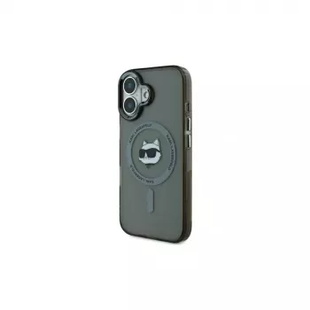Karl Lagerfeld KLHMP16MHLSCHK iPhone Plus 6,7 Black Hardcase IML Metal Choupette Head MagSafe
