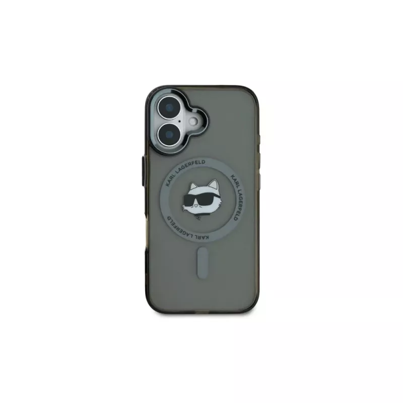 Karl Lagerfeld KLHMP16MHLSCHK iPhone Plus 6,7 Black Hardcase IML Metal Choupette Head MagSafe