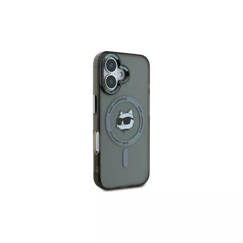 Karl Lagerfeld KLHMP16MHLSCHK iPhone Plus 6,7 Black Hardcase IML Metal Choupette Head MagSafe