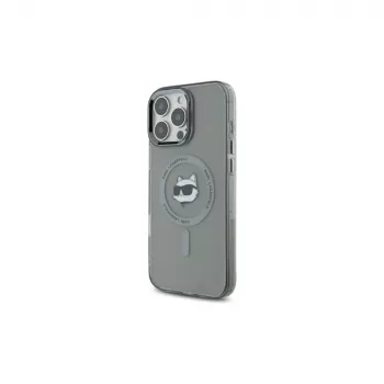 Karl Lagerfeld KLHMP16LHLSCHK iPhone 16 Pro 6,3 Schwarz Hardcase IML Metal Choupette Head MagSafe