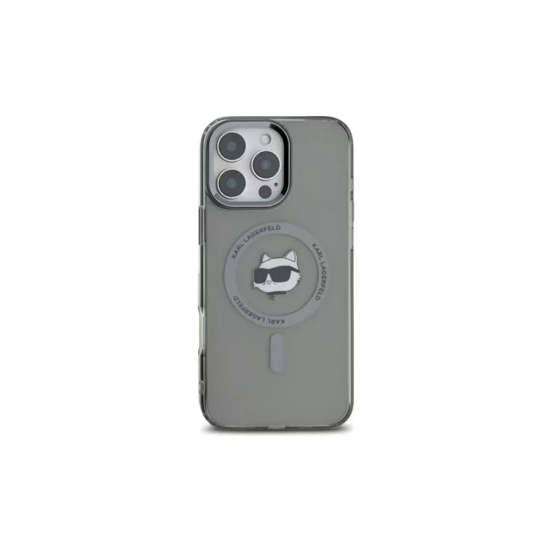 Karl Lagerfeld KLHMP16LHLSCHK iPhone 16 Pro 6,3 Schwarz Hardcase IML Metal Choupette Head MagSafe