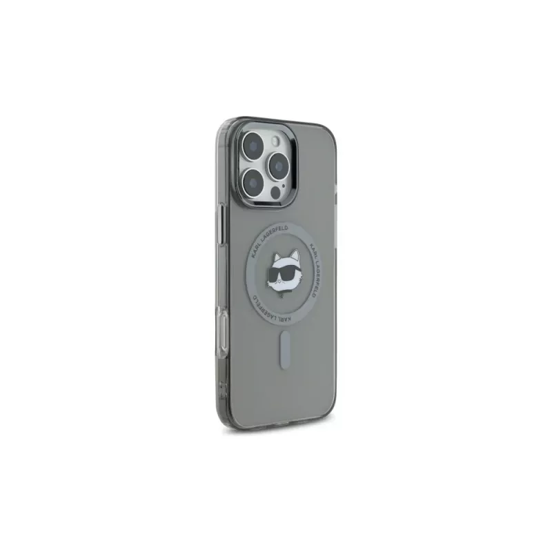 Karl Lagerfeld KLHMP16LHLSCHK iPhone 16 Pro 6,3 Schwarz Hardcase IML Metal Choupette Head MagSafe