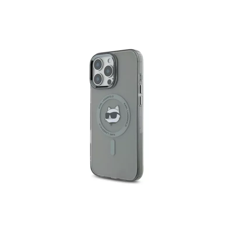 Karl Lagerfeld KLHMP16XHLSCHK Hardcase für iPhone 16 Pro Max 6,9 inch Schwarz IML Metall Choupette Kopf MagSafe