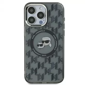 Karl Lagerfeld KLHMP16LHMCKMHK iPhone 16 Pro 6,3 Zoll Schwarz IML Monogram Karl & Choupette Head MagSafe Hülle