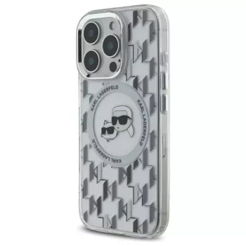 Karl Lagerfeld KLHMP16LHMCKMHT iPhone 16 Pro 6,3 Zoll Transparent IML Monogram Karl & Choupette Head MagSafe Case