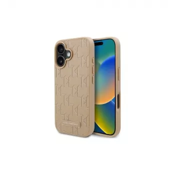 Karl Lagerfeld KLHMP16SPKHPORPE Hardcase für iPhone 16 6,1 Zoll Beige Hot Stamp MagSafe