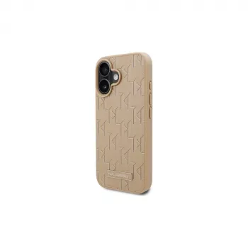 Karl Lagerfeld KLHMP16SPKHPORPE Hardcase für iPhone 16 6,1 Zoll Beige Hot Stamp MagSafe