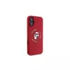 Karl Lagerfeld KLHMP16SSCMKCRHR iPhone 16 6,1 inch Rote Silikon-Hülle mit Karl & Choupette Ring und MagSafe