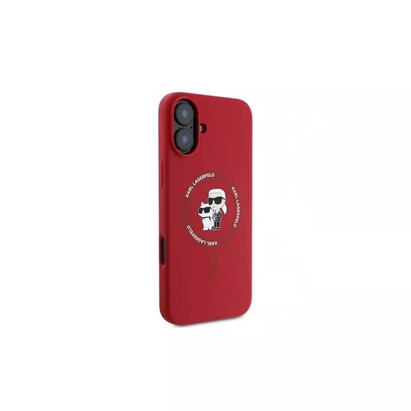 Karl Lagerfeld iPhone 16 Plus 6,7 Zoll Hardcase Silikon Karl & Choupette Ring MagSafe - Rot