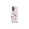 Karl Lagerfeld iPhone 16 Plus 6,7 Zoll Silikon-Hardcase mit Ring und MagSafe - Pink
