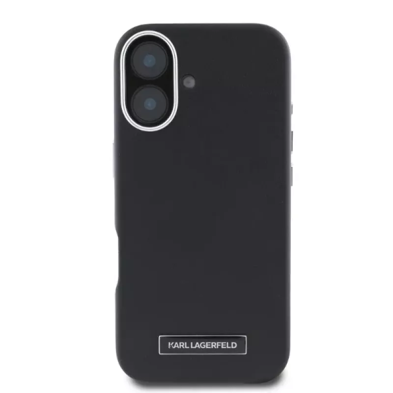 Karl Lagerfeld KLHMP16SPGMSRPK iPhone 16 6,1 Zoll Black Hardcase mit Metallplatte MagSafe