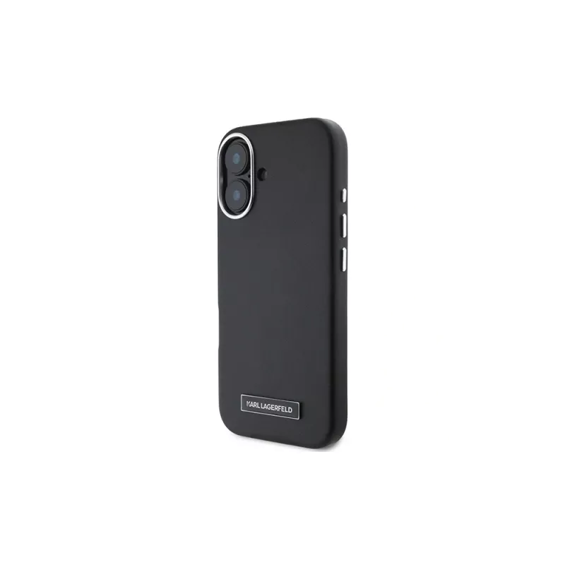 Karl Lagerfeld KLHMP16MPGMSRPK iPhone 16 Plus 6.7 Hardcase mit Metallplatte, MagSafe – Schwarz
