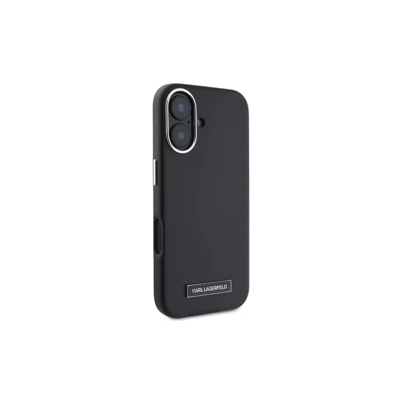 Karl Lagerfeld KLHMP16MPGMSRPK iPhone 16 Plus 6.7 Hardcase mit Metallplatte, MagSafe – Schwarz