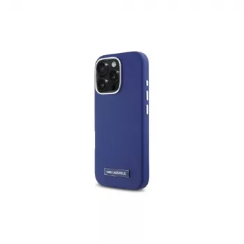 Karl Lagerfeld KLHMP16LPGMSRPB Hardcase Metal Plate MagSafe für iPhone 16 Pro 6.3 Blau